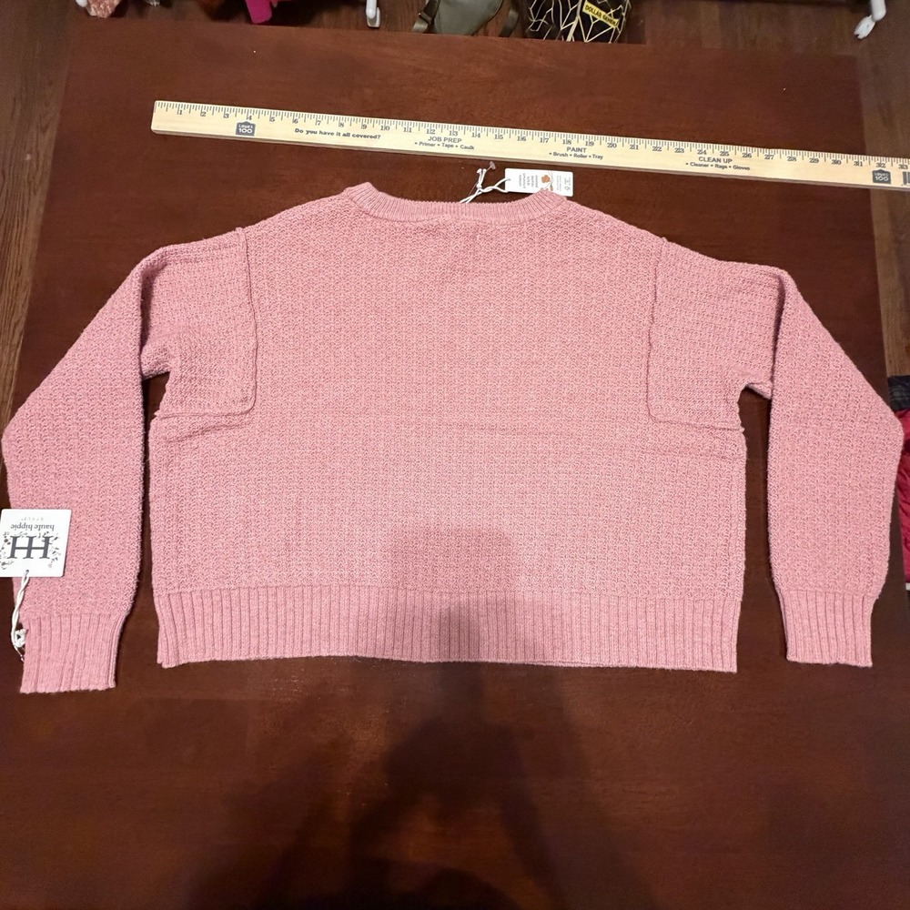 Haute Hippie Style Pink Tight-Knit Crew Neck Pullover Sweater XS Women - Picture 10 of 11